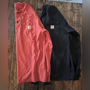 Carhartt Black and Orange Original Fit Long Sleeve Shirts